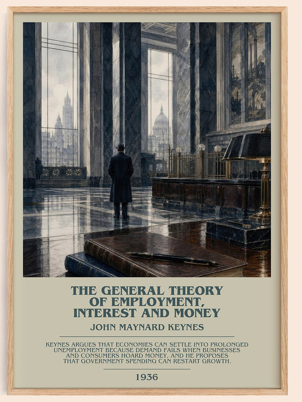 General Theory of Employment, Interest and Money Bookish Wall Art – – framed poster