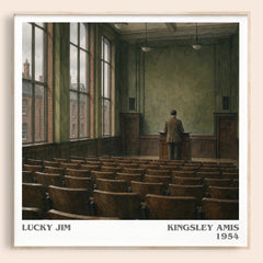 Lucky Jim literary book poster by Kingsley Amis – framed literary art print