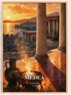 Medea watercolour book poster by Euripides – framed literary art print