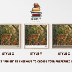 The Yearling literary print in frame leaning in hallway – coming of age wall art