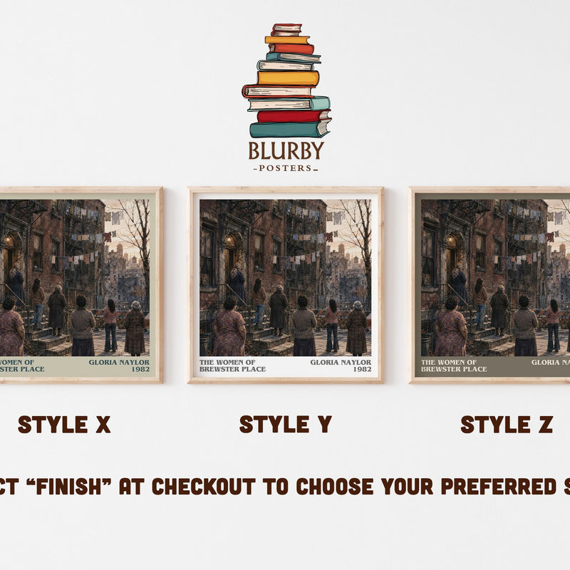 The Women of Brewster Place literary print in frame leaning in hallway – literary fiction wall art