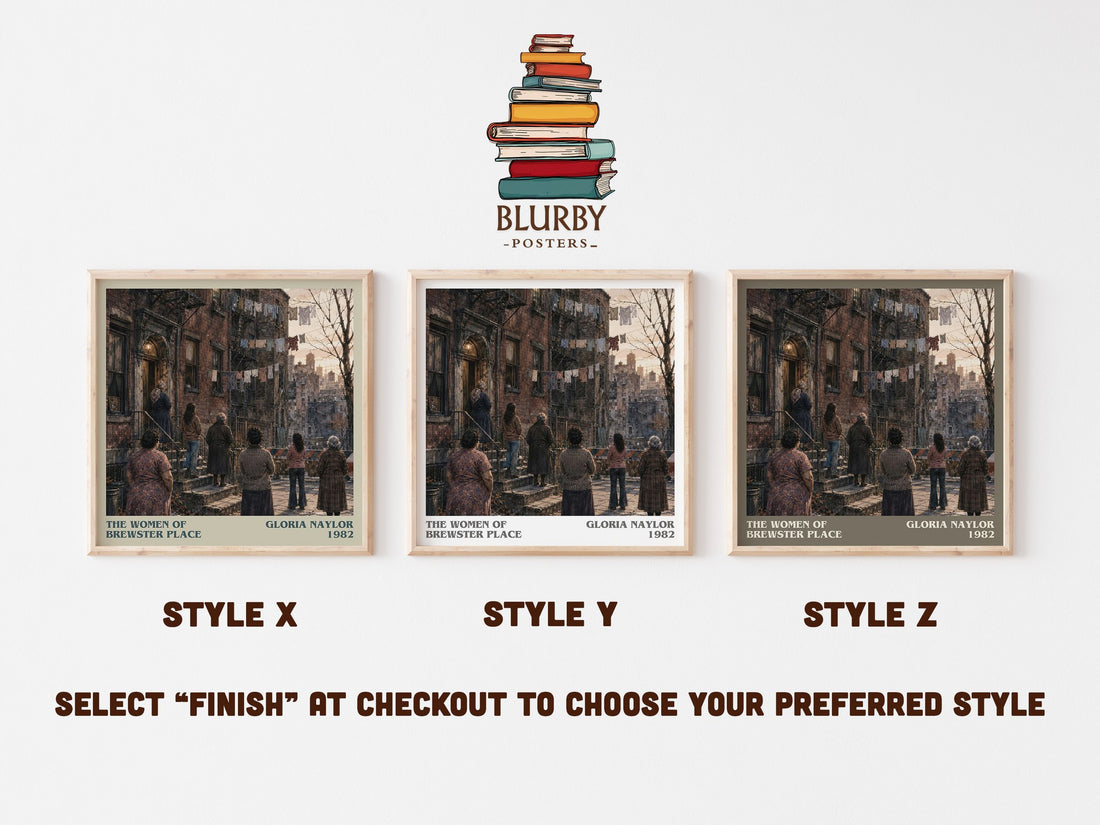 The Women of Brewster Place literary print in frame leaning in hallway – literary fiction wall art (mockup)