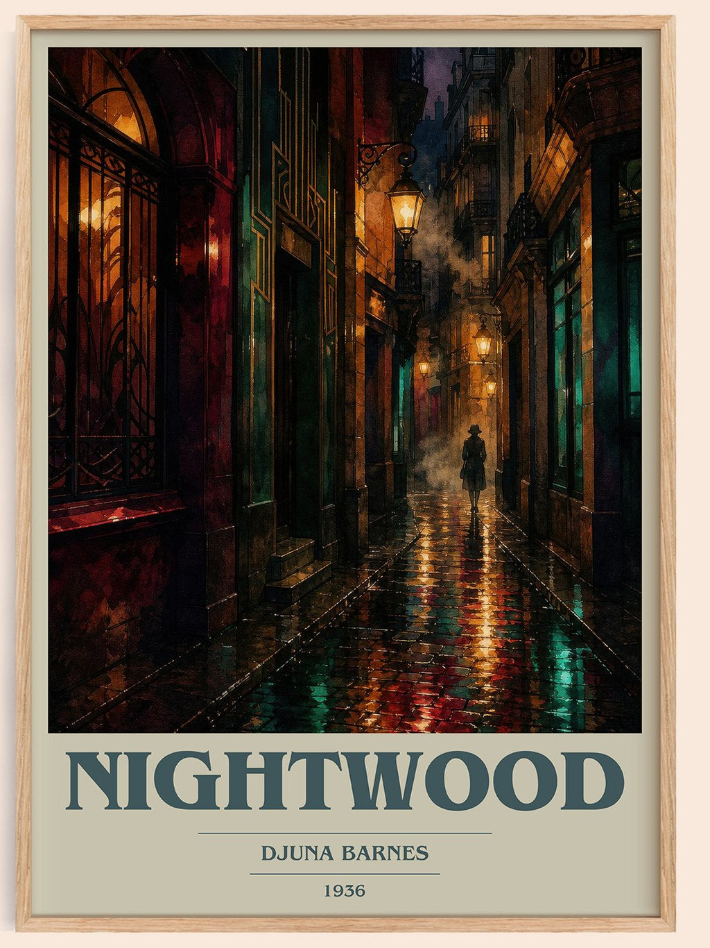Nightwood book cover book poster by Djuna Barnes – framed literary art print