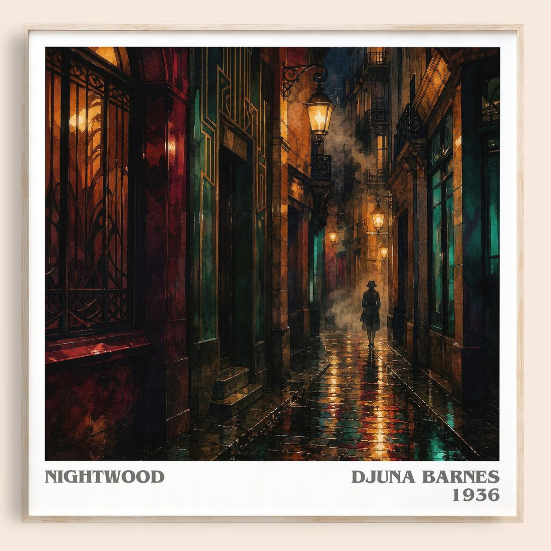 Nightwood literary book poster by Djuna Barnes – framed literary art print