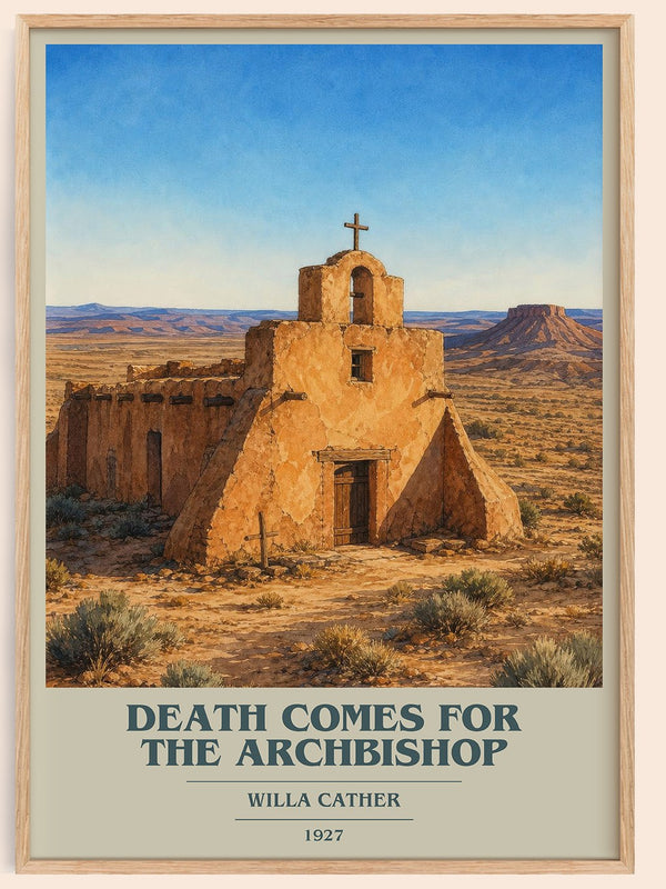 Death Comes for the Archbishop book cover book poster by Willa Cather – framed literary art print