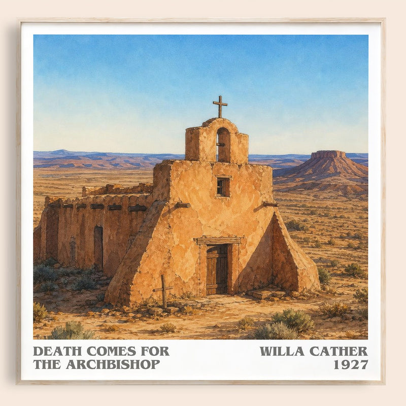 Death Comes for the Archbishop literary book poster by Willa Cather – framed literary art print