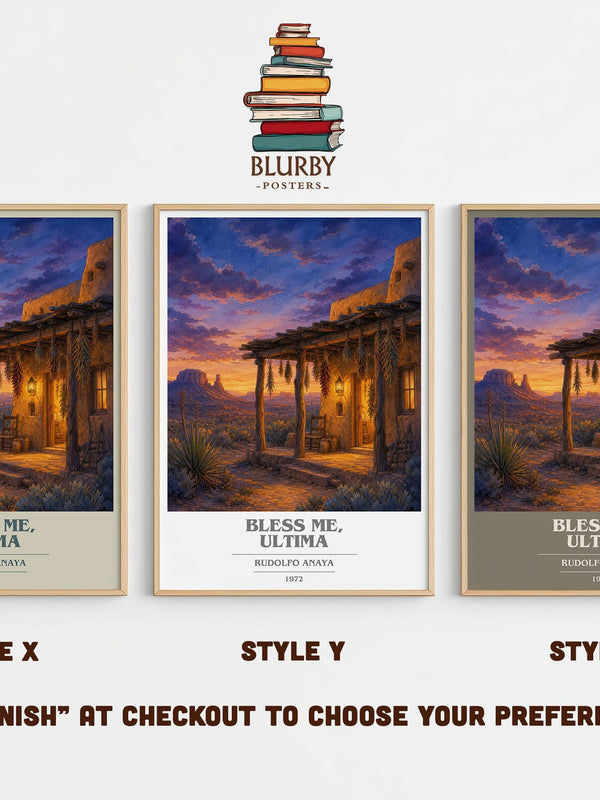 Bless Me, Ultima book cover print in frame leaning in hallway – coming of age wall art