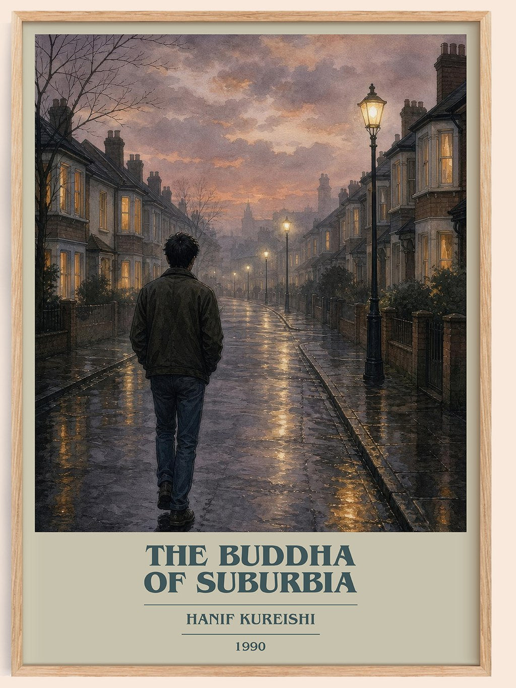 The Buddha of Suburbia book cover book poster by Hanif Kureishi – framed literary art print