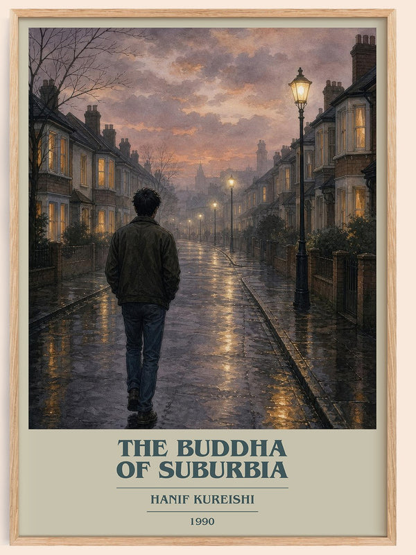 The Buddha of Suburbia book cover book poster by Hanif Kureishi – framed literary art print