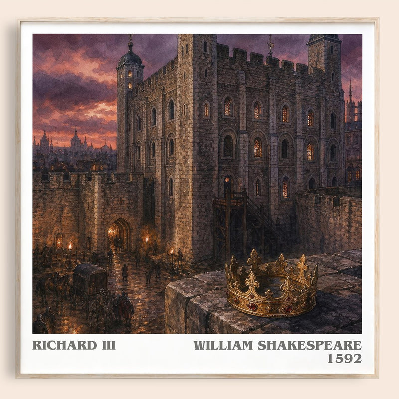 Richard III literary book poster by William Shakespeare – framed literary art print
