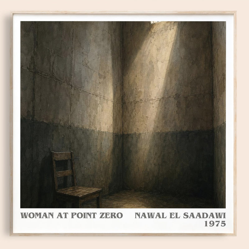 Woman at Point Zero literary book poster by Nawal El Saadawi – framed literary art print