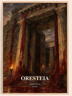 Oresteia watercolour book poster by Aeschylus – framed literary art print