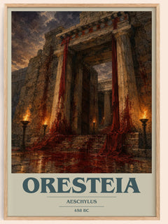 Oresteia book cover book poster by Aeschylus – framed literary art print