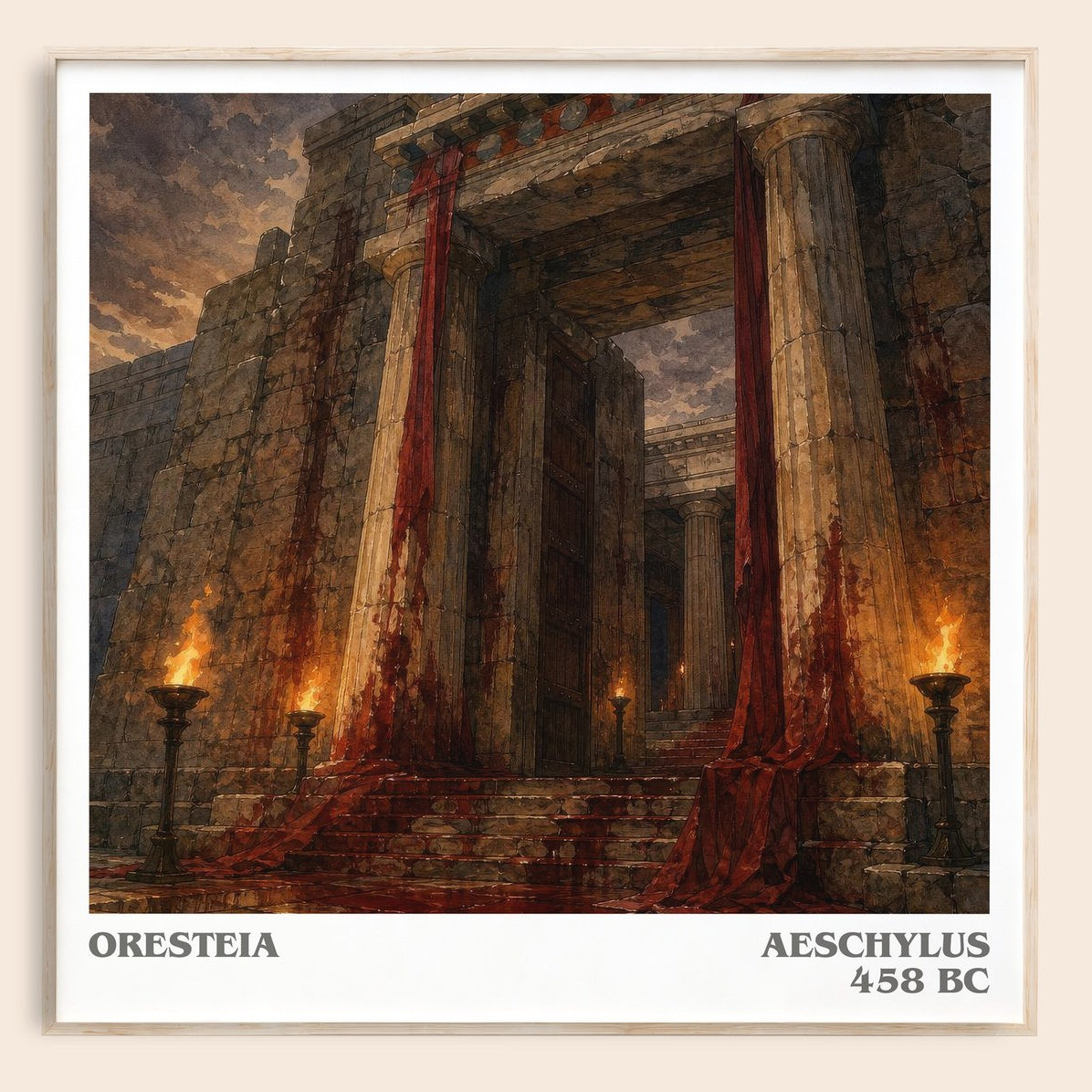 Oresteia literary book poster by Aeschylus – framed literary art print