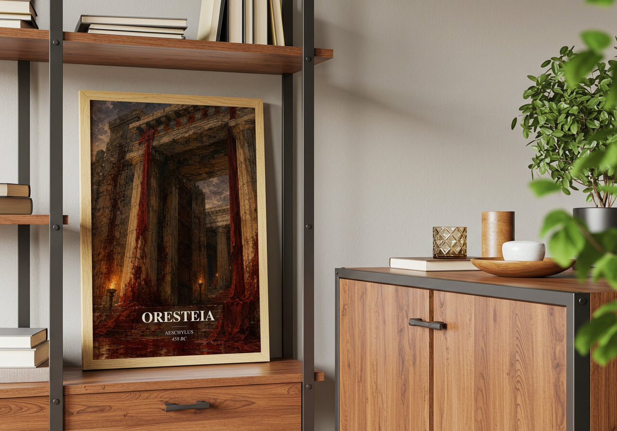 Oresteia book watercolour illustration paper finish options – matte satin gloss
