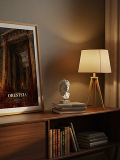 Oresteia watercolour print on bookshelf – Aeschylus fan gift