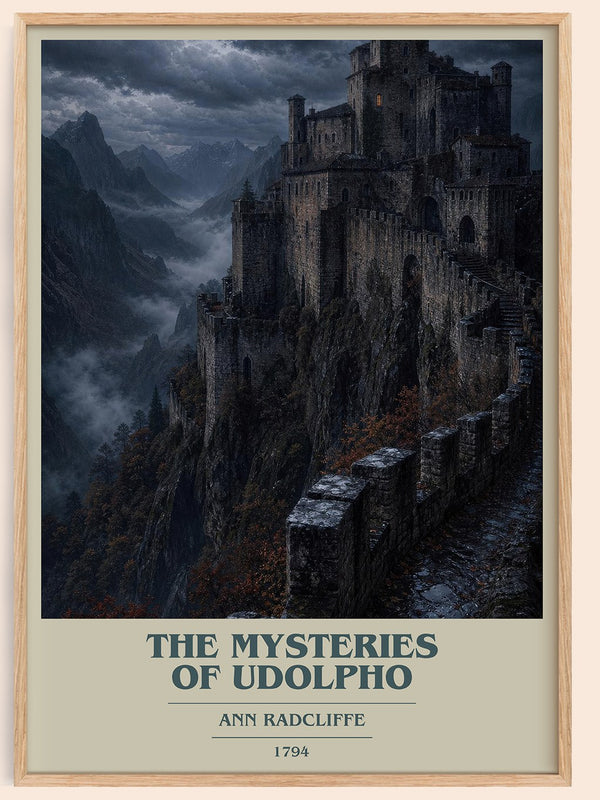 The Mysteries of Udolpho book cover book poster by Ann Radcliffe – framed literary art print