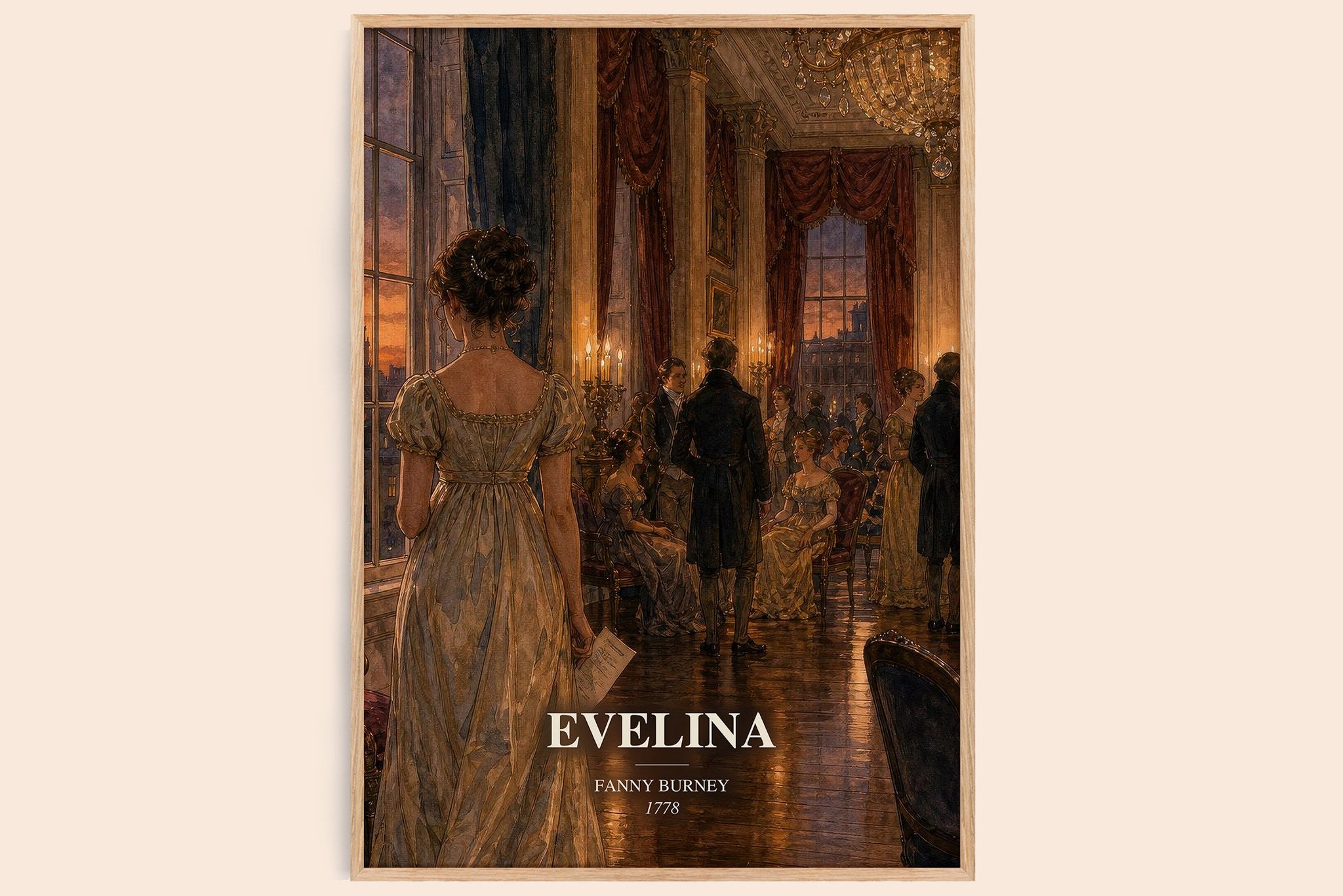 Evelina Book Watercolour Illustration by Fanny Burney