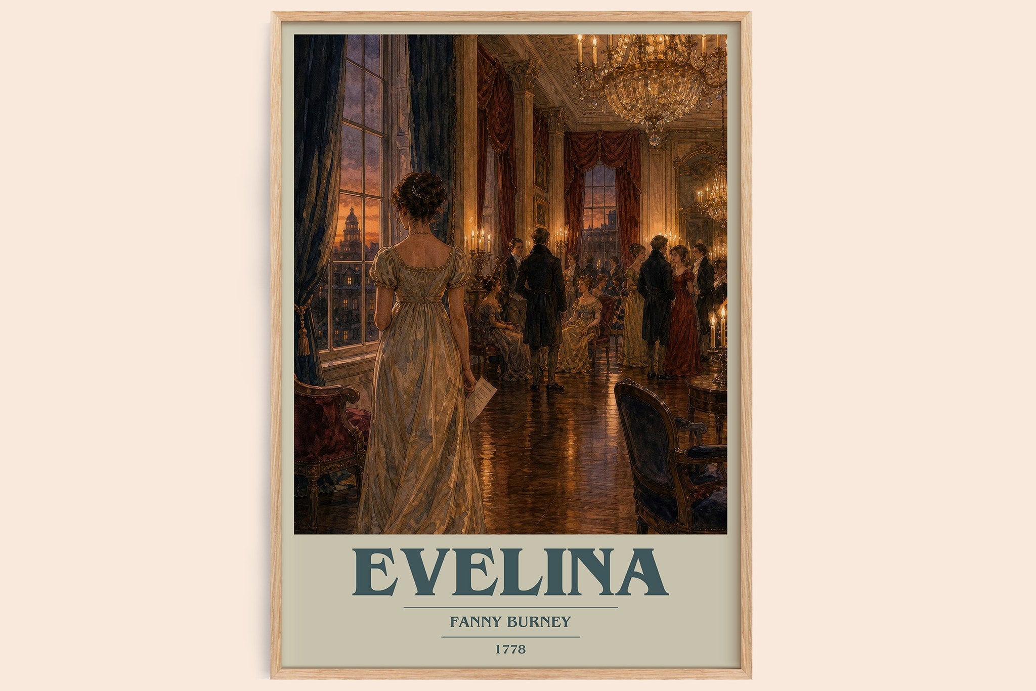 Evelina Book Cover Poster by Fanny Burney
