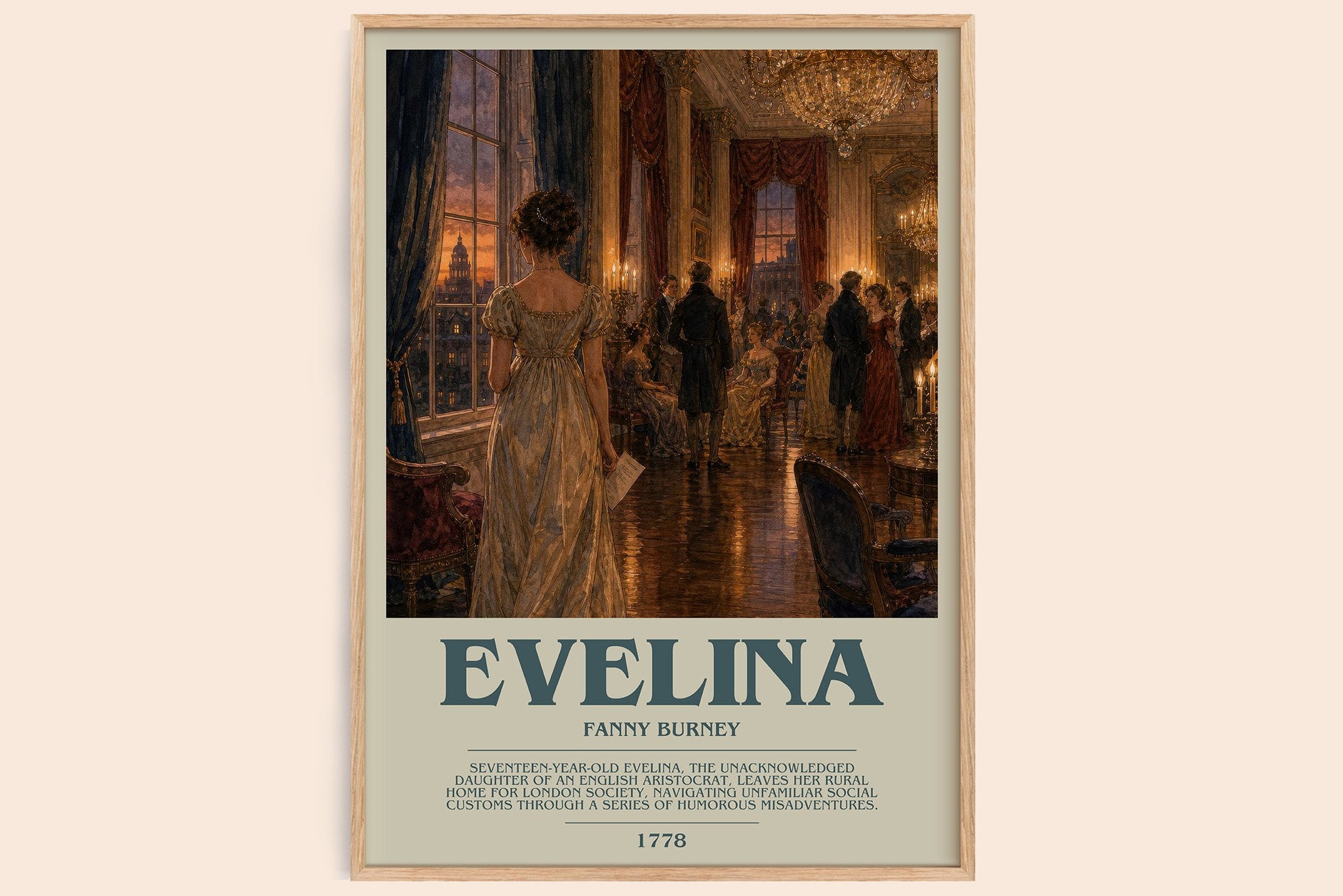 Evelina Bookish Wall Art by Fanny Burney