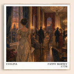 Evelina literary book poster by Fanny Burney – framed literary art print