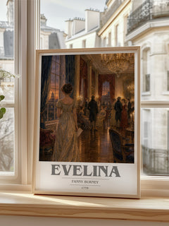 Evelina book cover poster colour and style options – Fanny Burney book art