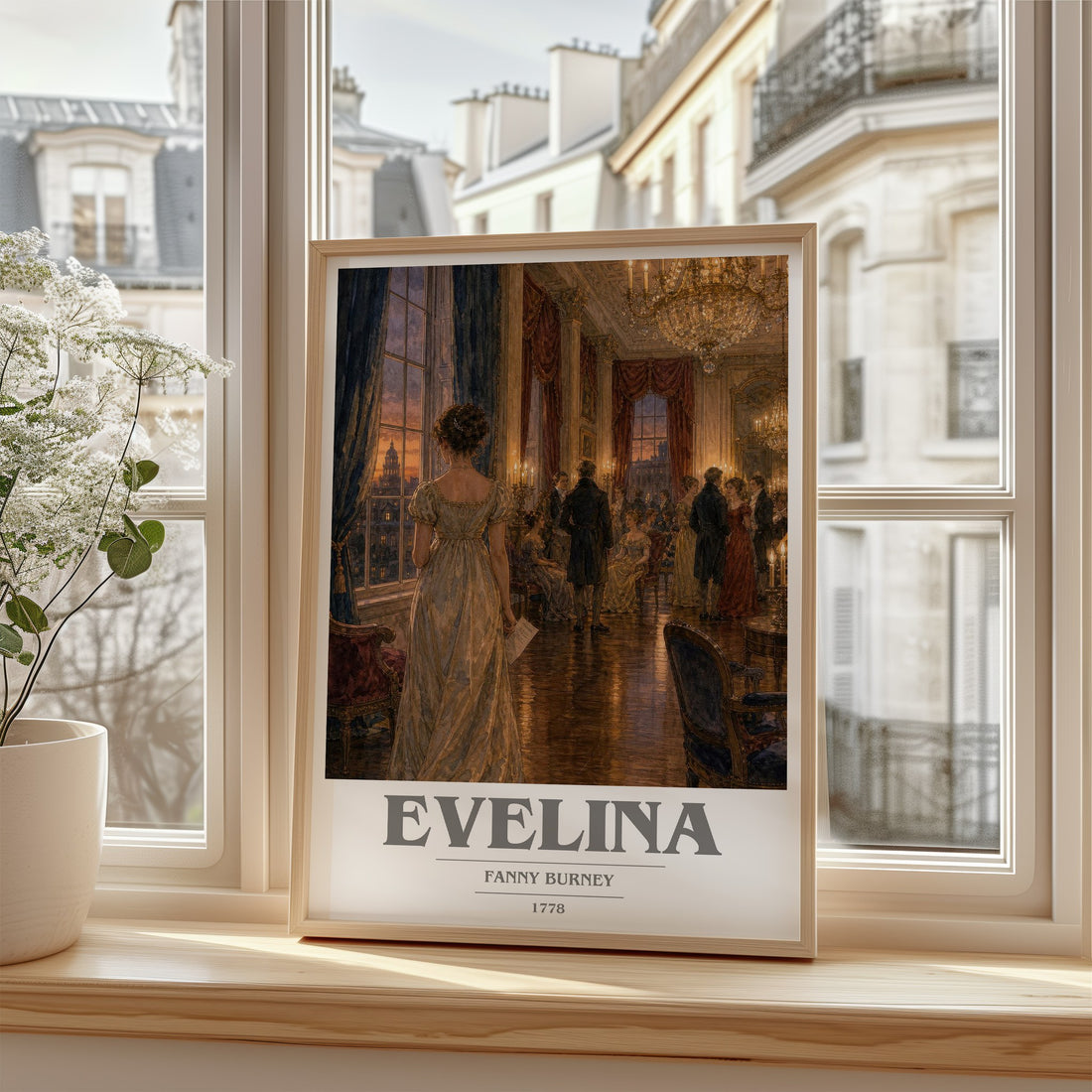 Evelina book cover poster colour and style options – Fanny Burney book art