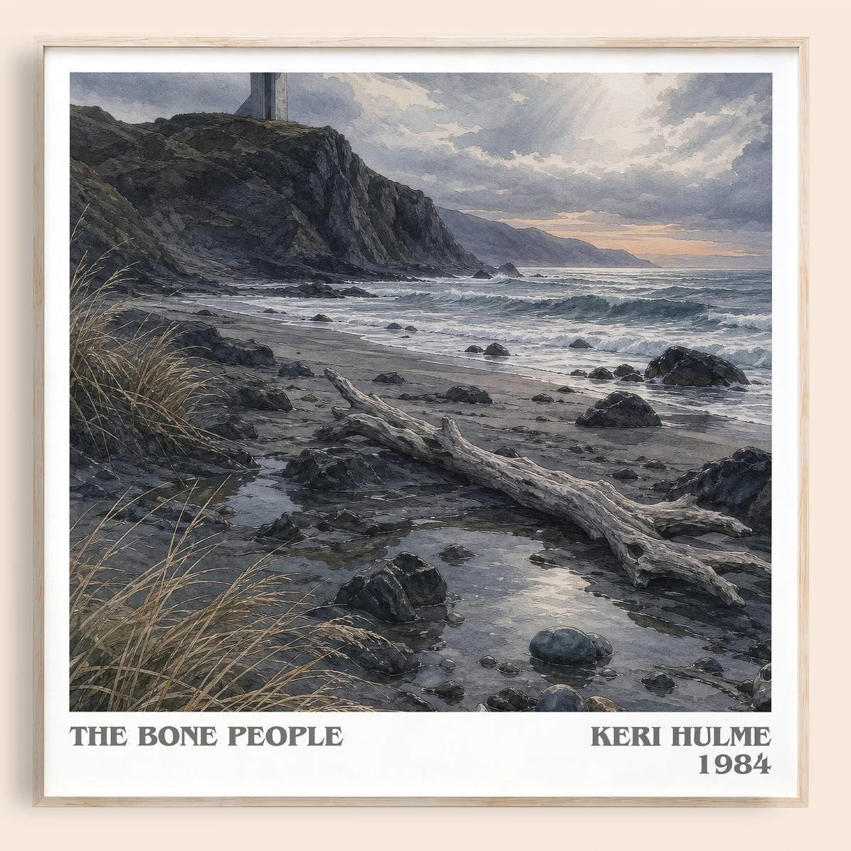 The Bone People literary book poster by Keri Hulme – framed literary art print
