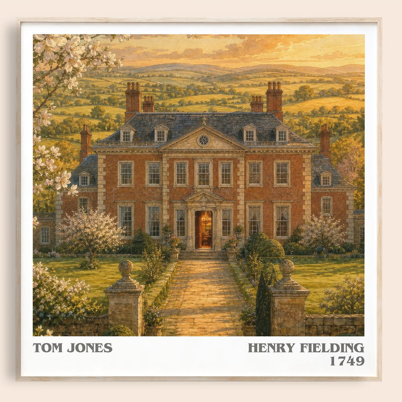 Tom Jones literary book poster by Henry Fielding – framed literary art print