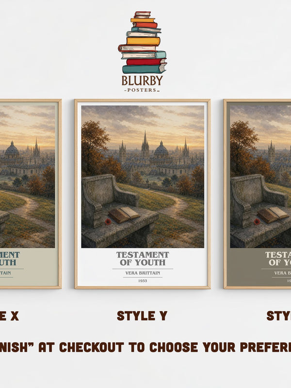 Testament Of Youth book cover print in frame leaning in hallway – memoir wall art