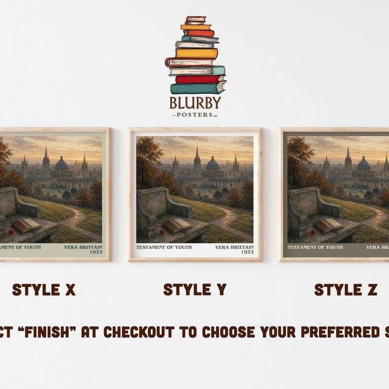 Testament Of Youth literary print in frame leaning in hallway – memoir wall art