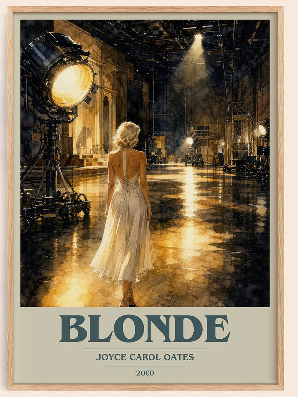 Blonde book cover book poster by Joyce Carol Oates – framed literary art print