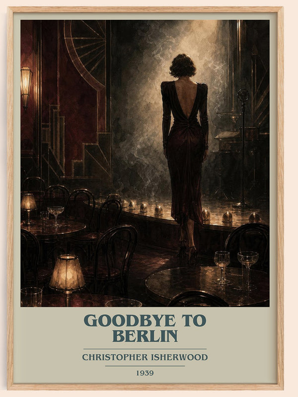 Goodbye to Berlin book cover book poster by Christopher Isherwood – framed literary art print