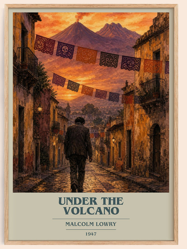 Under the Volcano book cover book poster by Malcolm Lowry – framed literary art print
