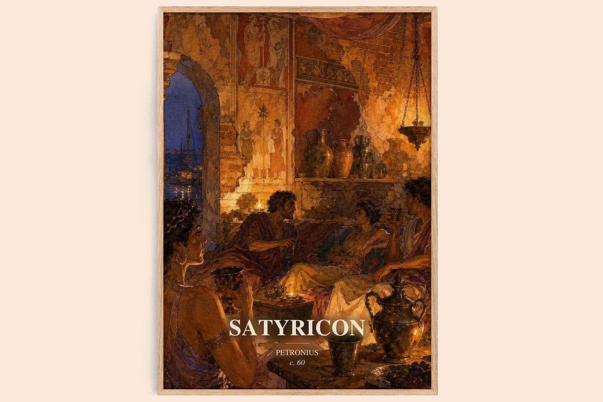 Satyricon Book Watercolour Illustration by Petronius
