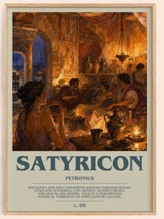 Satyricon bookish book poster by Petronius – framed literary art print