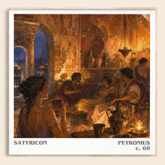 Satyricon literary book poster by Petronius – framed literary art print