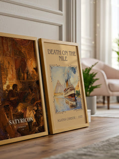 Satyricon watercolour print framed by window – literary home decor
