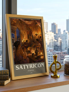 Satyricon book cover poster colour and style options – Petronius book art