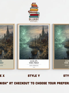 Lud-in-the-Mist Book Cover Poster by Hope Mirrlees – Style X, Y and Z side by side – choose your finish