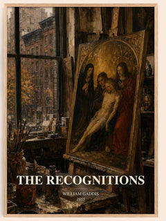 The Recognitions watercolour book poster by William Gaddis – framed literary art print