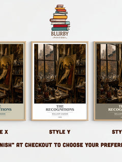 The Recognitions book cover print framed by window – literary home decor