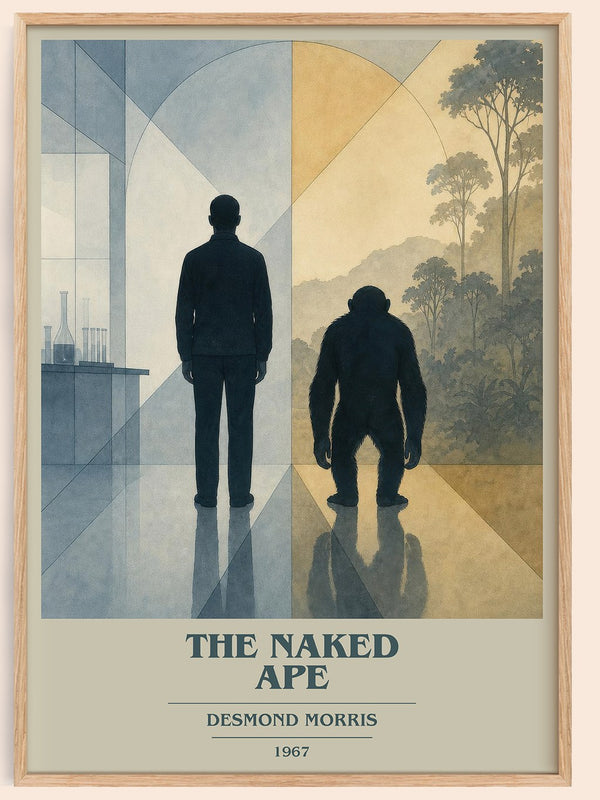 The Naked Ape book cover book poster by Desmond Morris – framed literary art print