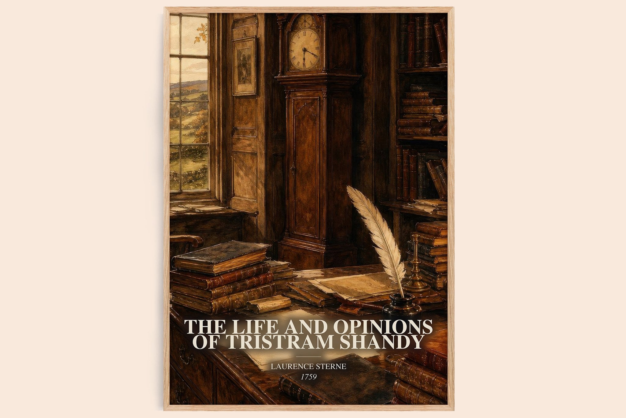 Life And Opinions Of Tristram Shandy Book Watercolour Illustration by Laurence Sterne