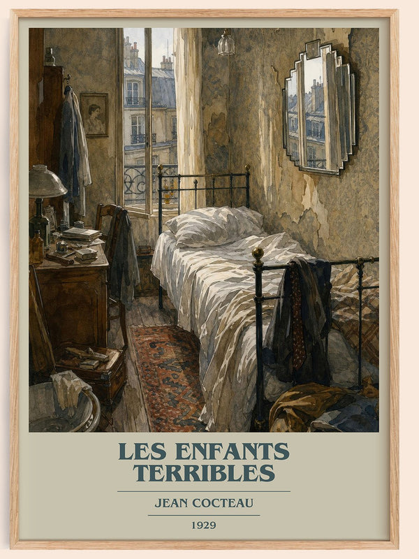 Les Enfants Terribles book cover book poster by Jean Cocteau – framed literary art print