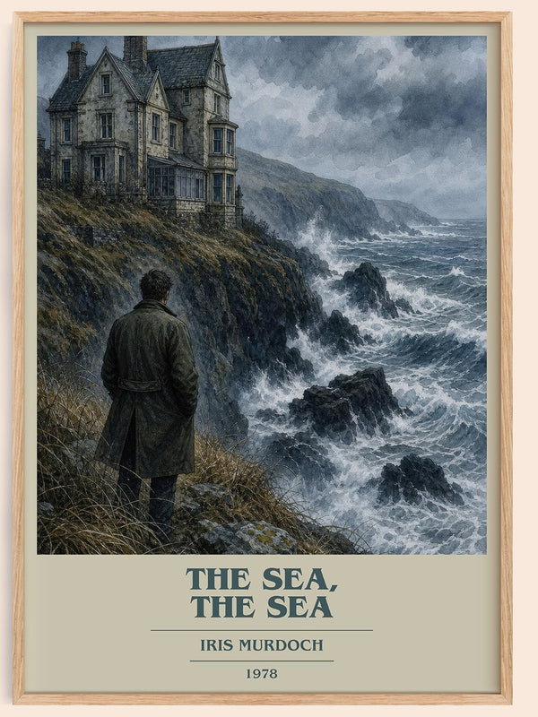 The Sea, The Sea book cover book poster by Iris Murdoch – framed literary art print