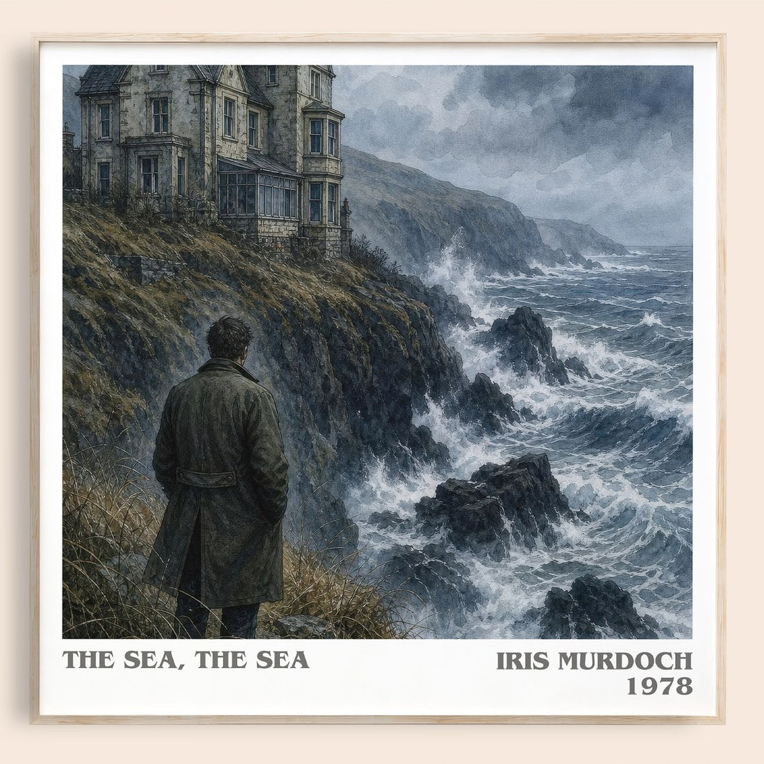 The Sea, The Sea literary book poster by Iris Murdoch – framed literary art print