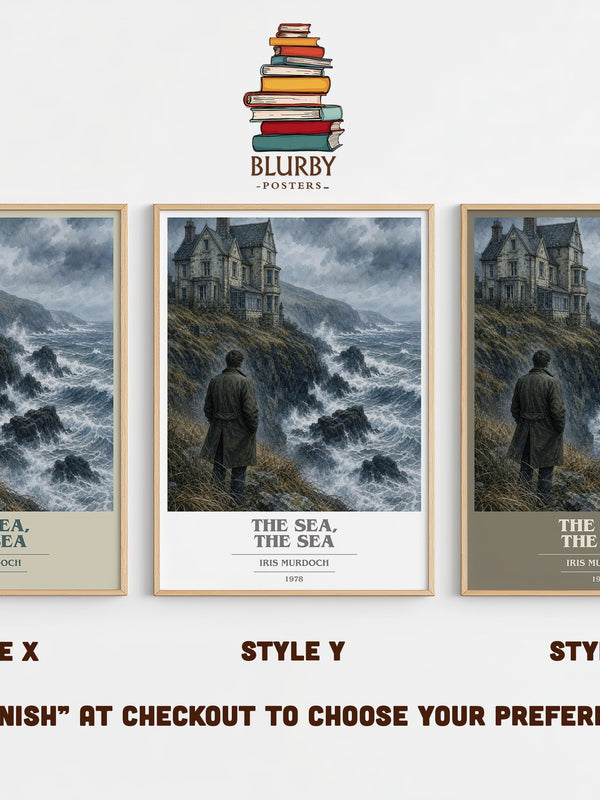The Sea, The Sea book cover print in frame leaning in hallway – literary fiction wall art