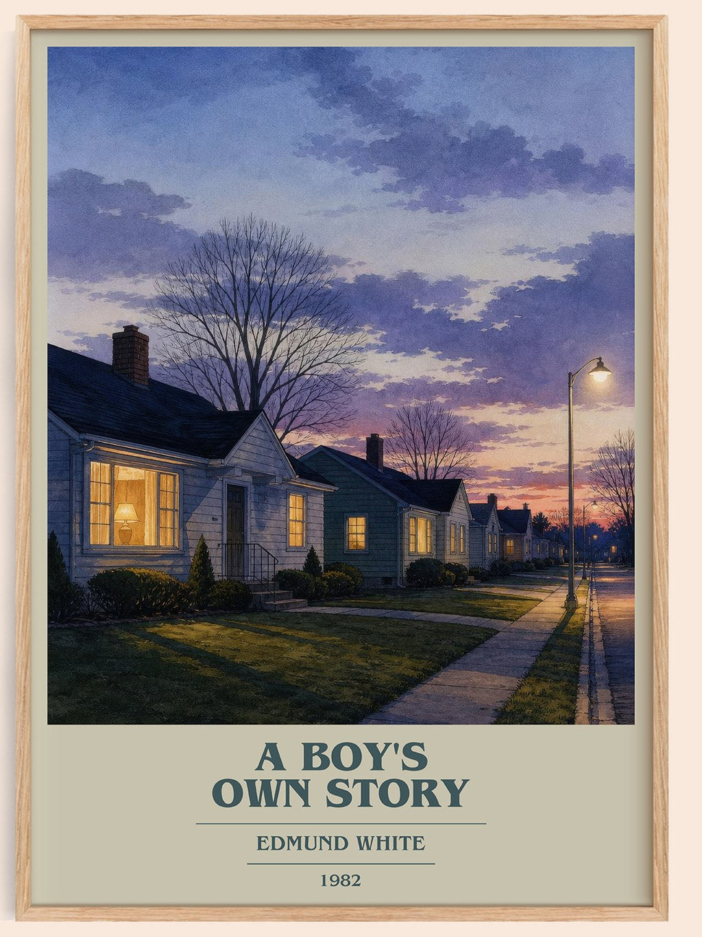 A Boy's Own Story book cover book poster by Edmund White – framed literary art print