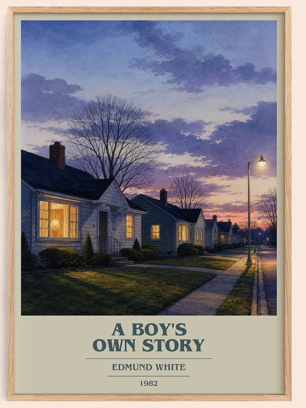 A Boy's Own Story book cover book poster by Edmund White – framed literary art print